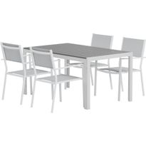 Ruokailuryhmä ulos Venture Home, harmaa Break-pöytä 150x90cm + 4 harmaata Copacabana-tuolia