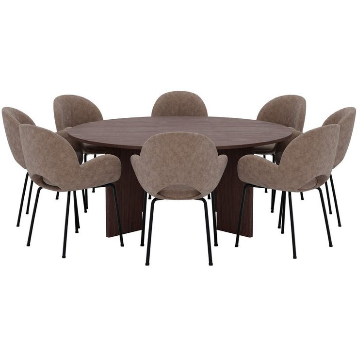 Ruokailuryhmä Venture Home, Graos-pöytä mocca + 8 Florensa-tuolia ruskea