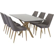 Ruokailuryhmä Venture Home, 180x90cm Piazza-pöytä + 6 Leone-tuolia