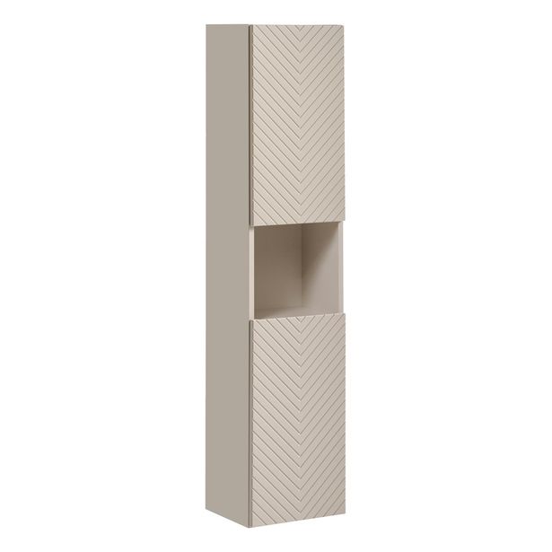 Korkea kaappi Interia Valbo Cashmere, 2-ovella, 140x30x25 cm, beige
