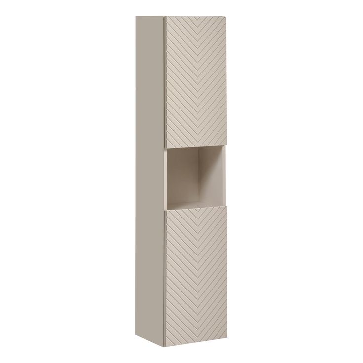 Korkea kaappi Interia Valbo Cashmere, 2-ovella, 140x30x25 cm, beige