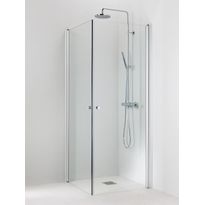 Suihkukulma Vihtan Ocean 3+3 900/900mm, kääntyvä suora, kirkas lasi, Verkkokaupan poistotuote