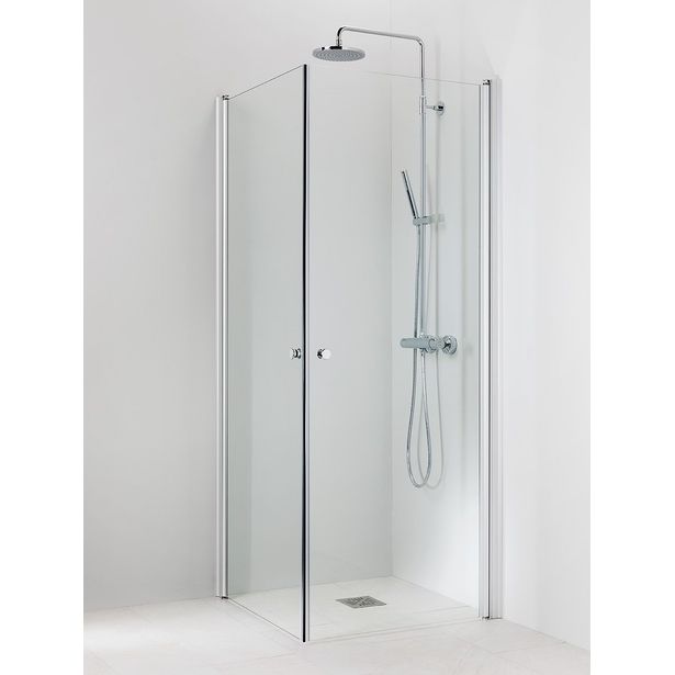 Suihkukulma Vihtan Ocean 3+3 900/900mm, kääntyvä suora, kirkas lasi, Verkkokaupan poistotuote