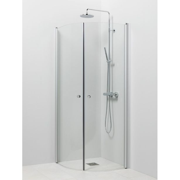 Suihkukulma Vihtan Ocean 4+4 900/900mm, kääntyvä kaareva, kirkas lasi