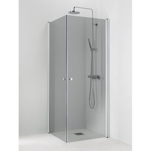 Suihkukulma Vihtan Pisara 3+3, 900/900mm, kääntyvä, suora harmaa lasi