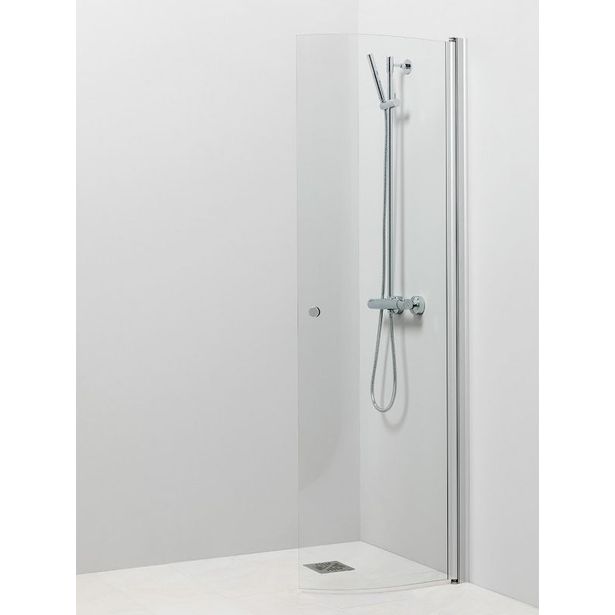 Suihkuseinä Vihta Pisara 4, 650x2015mm, kääntyvä kaareva kirkas lasi