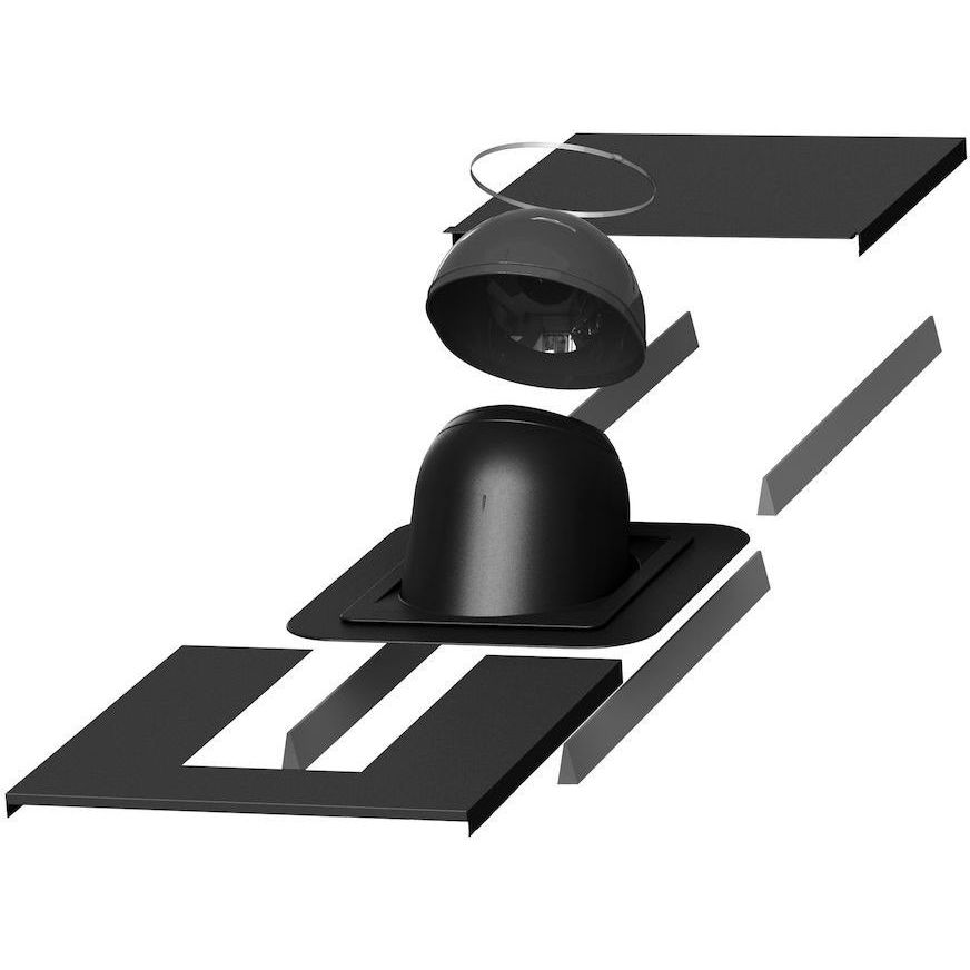 Piippu-läpivienti pyöreälle piipulle Vilpe No. 2, tiili- ja peltikatoille, Ø270–380mm piipuille, musta