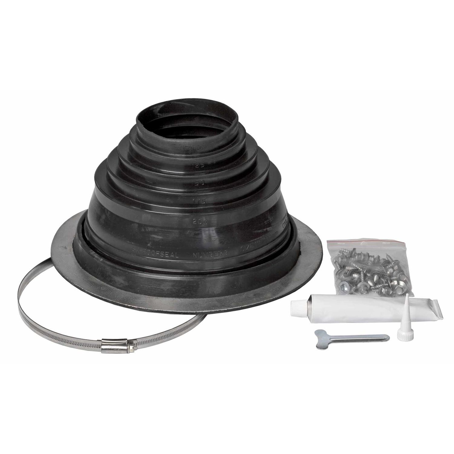Läpivientitiiviste Vilpe Roofseal-sarja no-2, Ø75/90/110/125/150