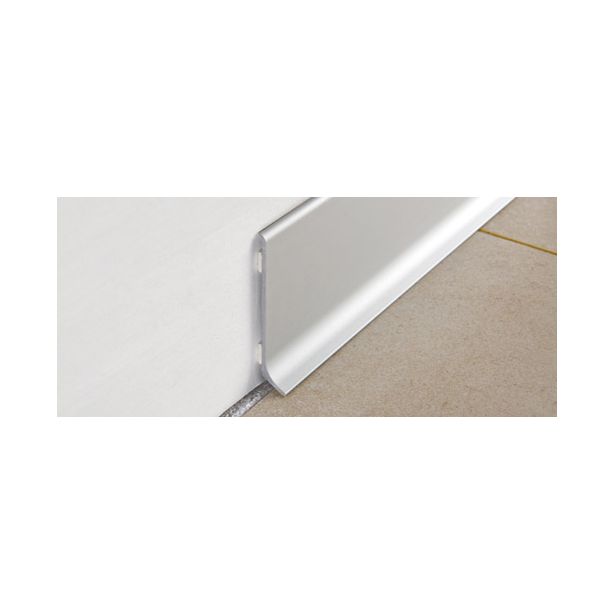 Jalkalista Progress Profiles Skirting, 2m, 60mm, adonisoitu hopea