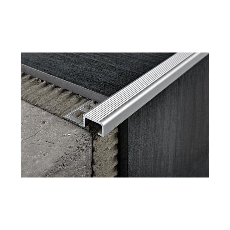 Porraskulmalista Progress Profiles Probrastep, 2,7m, 10mm, anodisoitu hopea