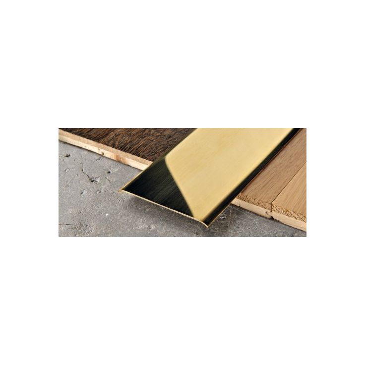 Peitelista Progress Profiles Proplate, 2,7m, 20mm, liimakiinnitys, messinki