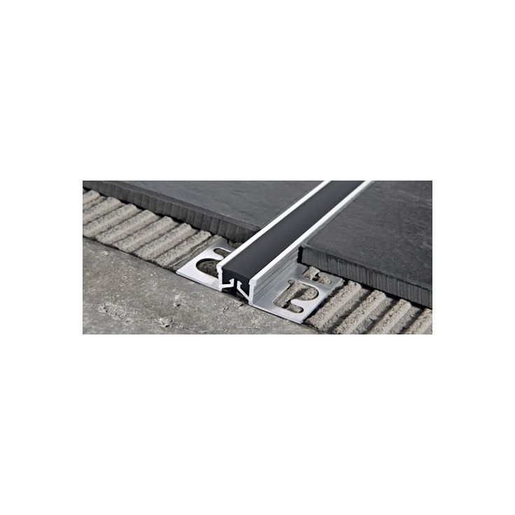 Liikuntasaumalista Progress Profiles Proflex AL, 2,7m, 17mm, 8mm, musta