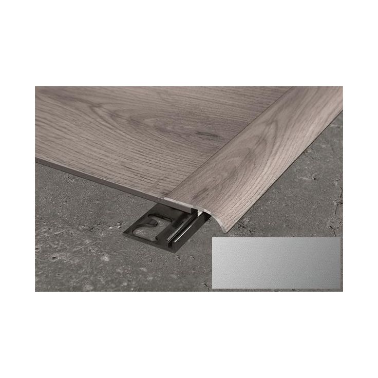 Eritasolista ja pohjalista Progress Profiles LVT Zero Curve, 2,7m, 26mm, 4-6mm, anodisoitu hopea