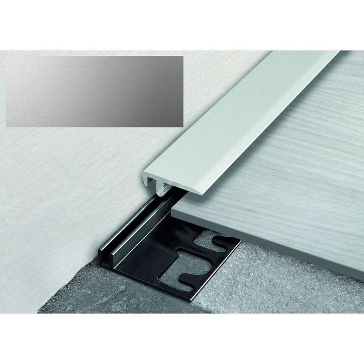 Päätelista ja pohjalista Progress Profiles LVT Terminal Pin, 2,7m, 19mm, 4-6mm, anodisoitu hopea