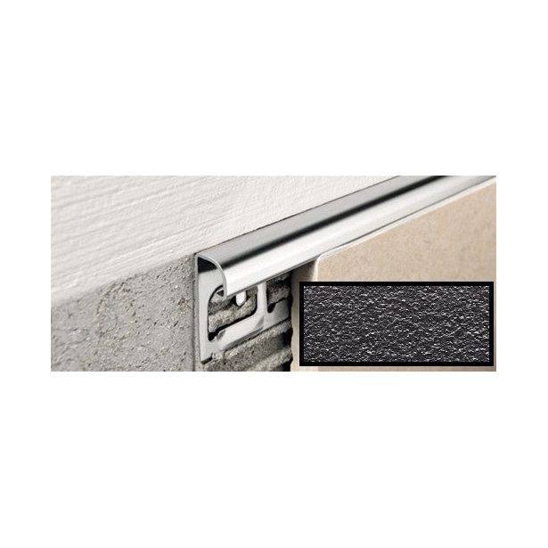 Laattalista Progress Profiles Projolly Quart, 2,7m, 8mm, musta