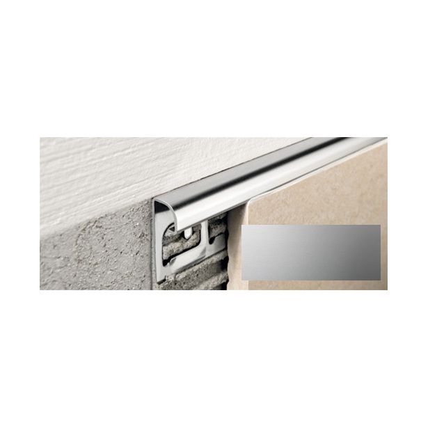Laattalista Progress Profiles Projolly Quart, 2,7m, 8mm, anodisoitu hopea