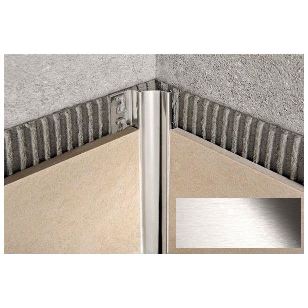 Sisäkulmalista Progress Profiles Proshell, 2,7m, 15mm, harjattu rst