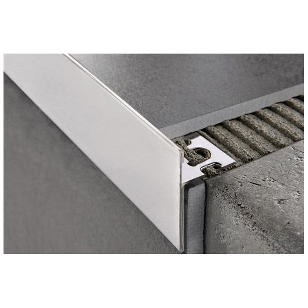 Porraskulmalista Progress Profiles Protermstep ACC, 2,7m, 10/12,5mm, kiiltävä rst