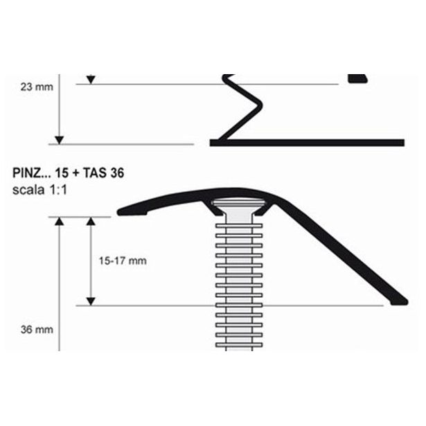 Kiinnitystulppa Progress Profiles listoille TAS, 36mm, nylon