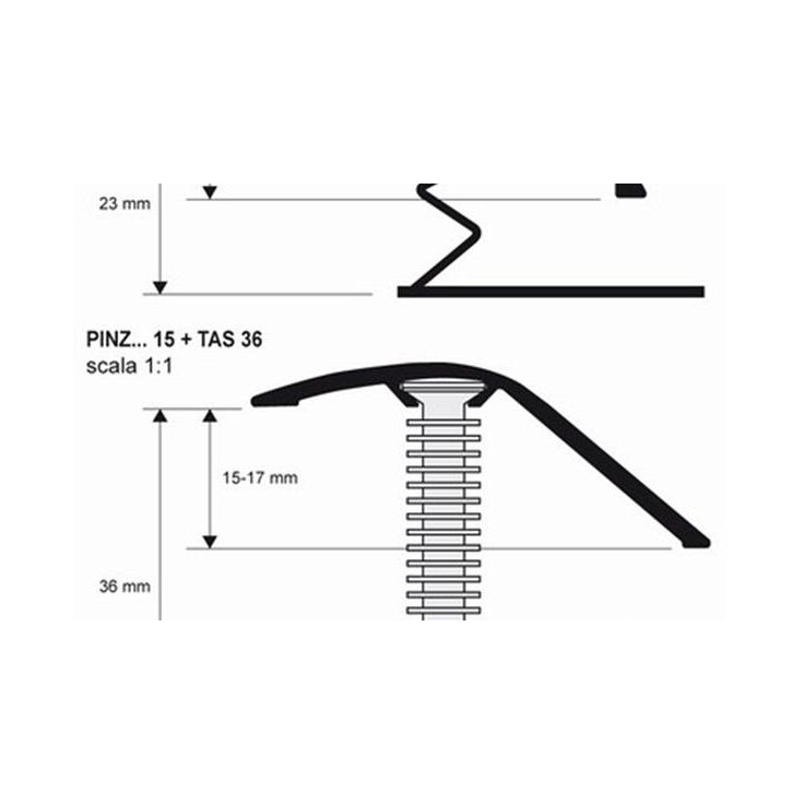 Kiinnitystulppa Progress Profiles listoille TAS, 36mm, nylon