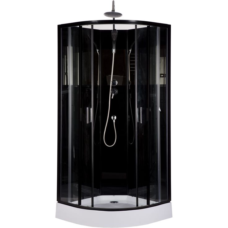 Suihkukaappi Harma Malta 850x850 mm musta kirkas lasi