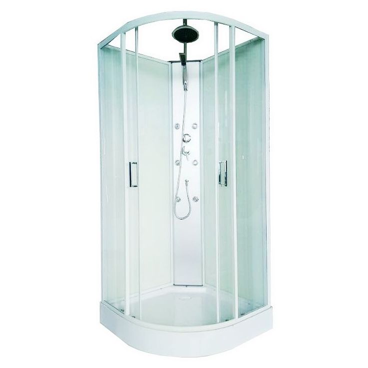 Hierova suihkukaappi Harma White Onyx, 85x85x225cm, valkoinen profiili, kirkas lasi