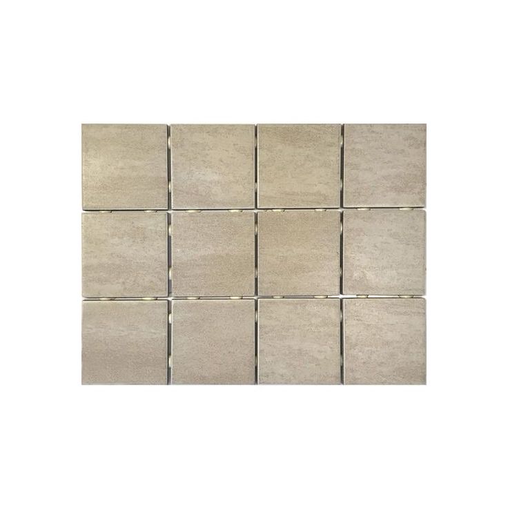Lattialaatta Bien Alpstone Almond, himmeä, verkolla, 100x100mm