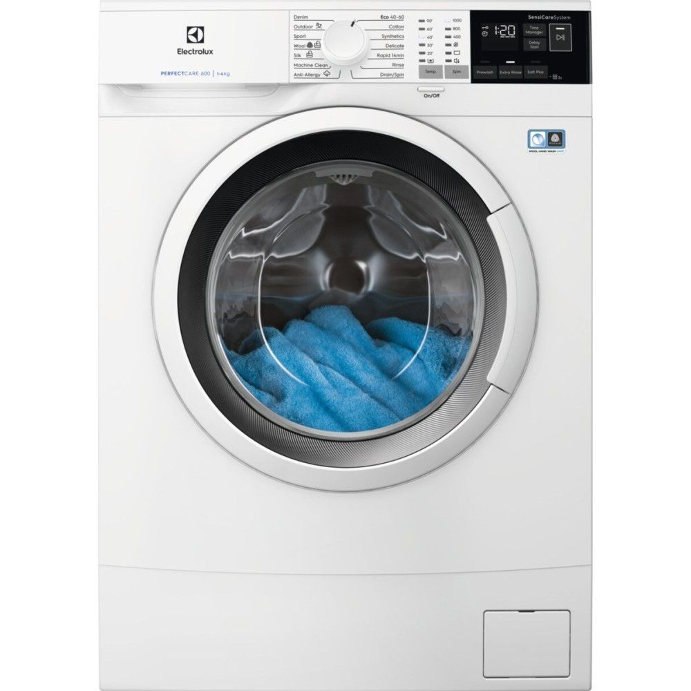 Edestä täytettävä pyykinpesukone Electrolux EW6S540W34 Slim, 60cm, 4kg, 1000rpm, valkoinen
