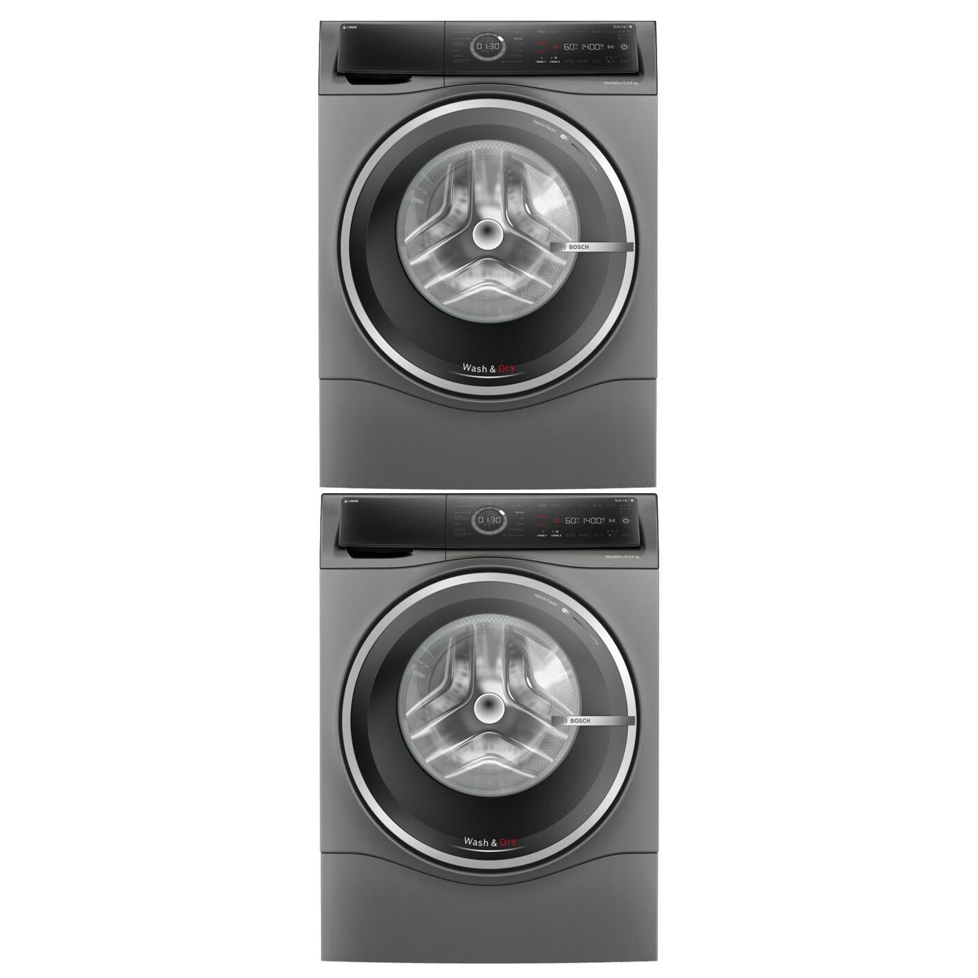 Kuivaava pesukone Bosch 2 kpl WNC254ARSN Serie 8, 60cm, 10.5/6kg, 1400rpm, antrasiitti