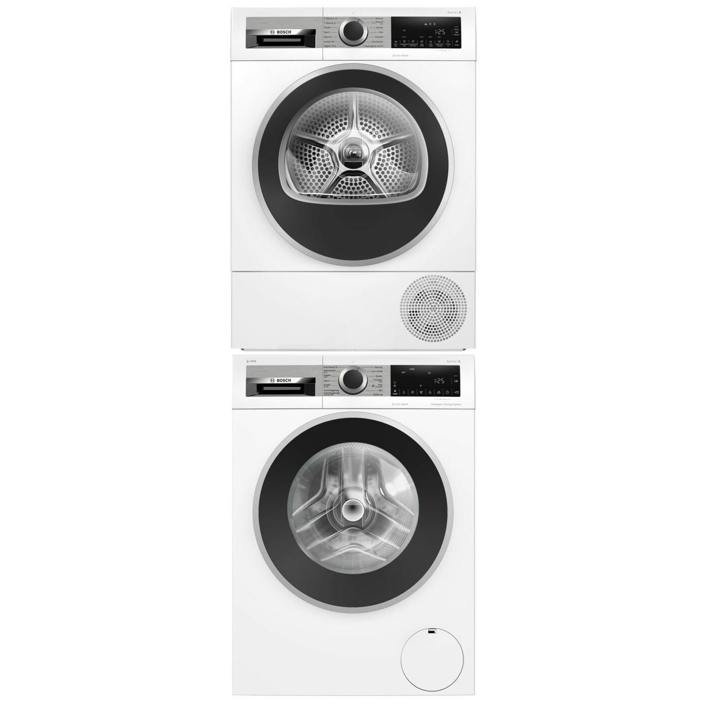 Pesukone ja kuivausrumpu Bosch WGG244FTSN WQG245ABSN Serie 6, 10/10kg, valkoinen