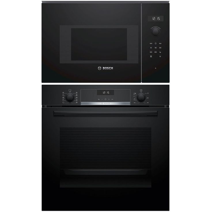 Uuni ja mikroaaltouuni Bosch HBG537FB3 BFL524MB0, musta