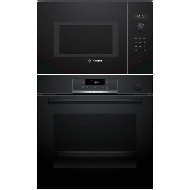 Erillisuuni ja mikroaaltouuni Bosch HRG532BB3-BFL554MB0, 118.8cm, musta