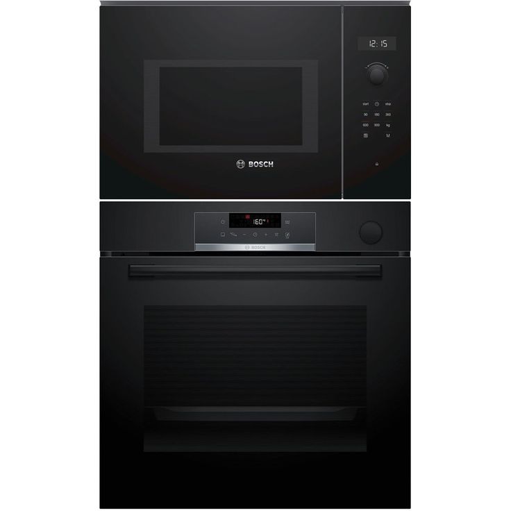 Erillisuuni ja mikroaaltouuni Bosch HRG532BB3-BFL554MB0, 118.8cm, musta