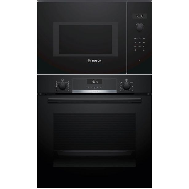 Erillisuuni ja mikroaaltouuni Bosch HBG537FB3-BFL554MB0, 118.8cm, musta