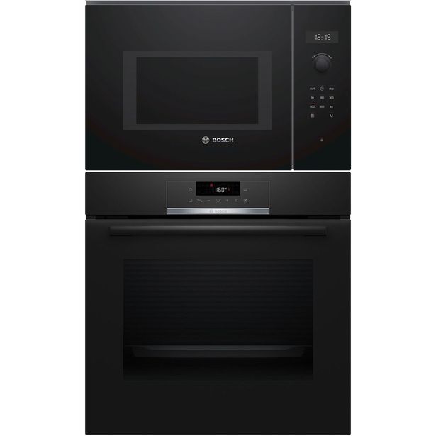 Erillisuuni ja mikroaaltouuni Bosch HBA571BB3-BFL554MB0, 118.8cm, musta