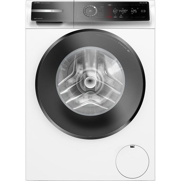 Edestä täytettävä pesukone Bosch WGB254A0SN Series 8, 60cm, 10kg, 1400rpm, valkoinen