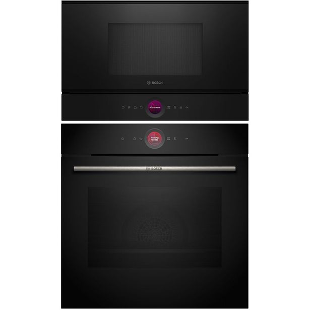 Uuni ja mikroaaltouuni Bosch HBG7742B1 BFL7221B1 Serie 8, 118.8cm, musta