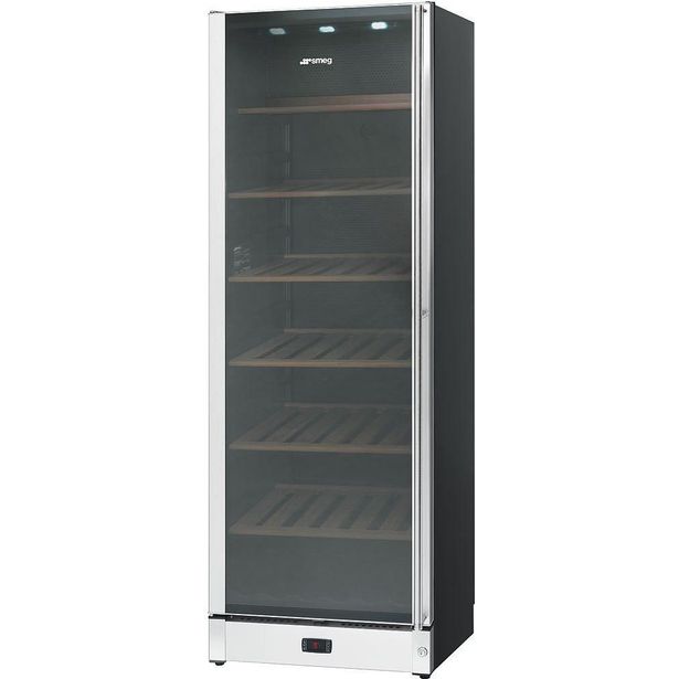 Viinikaappi Smeg SCV115GS, 59.5cm, 197 pulloa, teräs