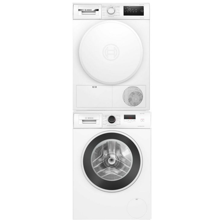Pesukone ja kuivausrumpu Bosch WGE0240ASN-WTH8300LSN, 9/9kg, valkoinen