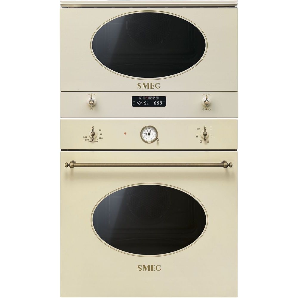 Erillisuuni ja mikroaaltouuni Smeg SF800PO-MP822PO, creme