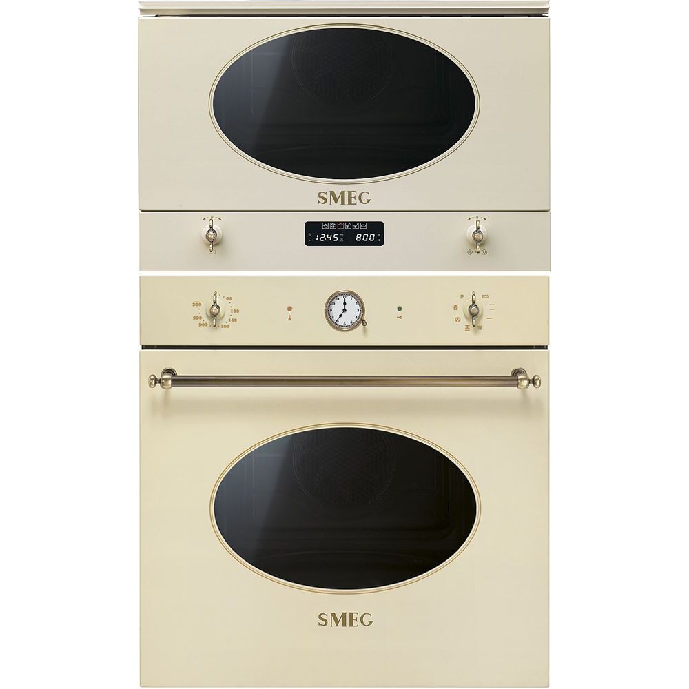 Uuni ja mikroaaltouuni Smeg SFP805PO-MP822PO, creme