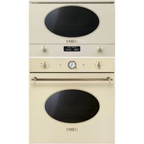 Uuni ja mikroaaltouuni Smeg SFP805PO-MP822PO, creme
