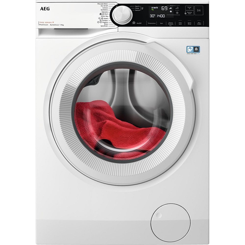 Edestä täytettävä pesukone AEG LR732R94Q, 60cm, 9kg, 1400rpm, valkoinen