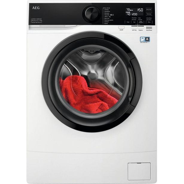 Edestä täytettävä pesukone AEG LSR626O74O, 60cm, 7kg, 1400rpm, valkoinen