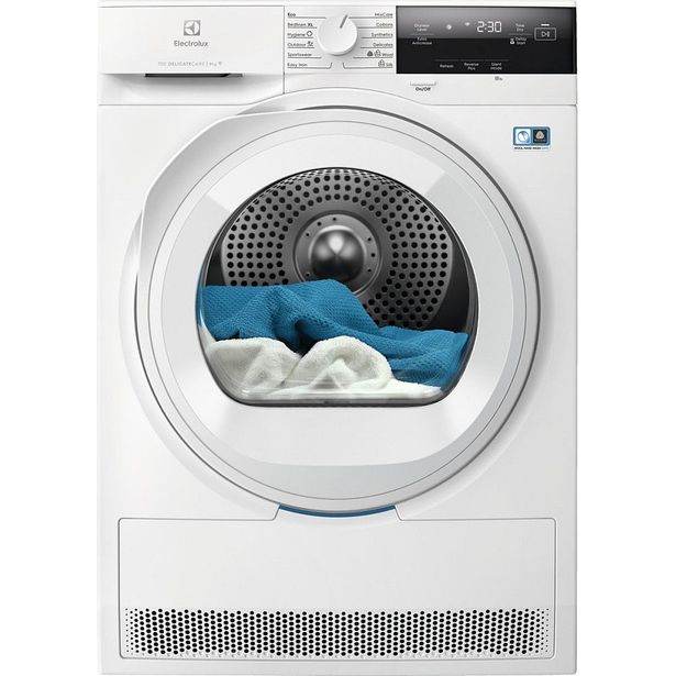 Lämpöpumppukuivausrumpu Electrolux EDI731O95O, 60cm, 9kg, valkoinen