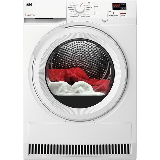 Lämpöpumppukuivausrumpu AEG TR702K84L, 60cm, 8kg, valkoinen