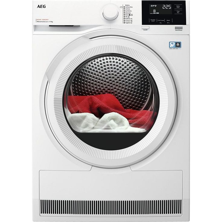 Lämpöpumppukuivausrumpu AEG TR822N94P, 60cm, 9kg, valkoinen
