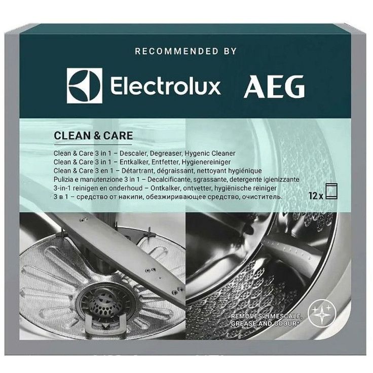 Puhdistusaine pyykin- ja astianpesukoneelleElectrolux M2GCP121, 3 in 1, 12 kpl