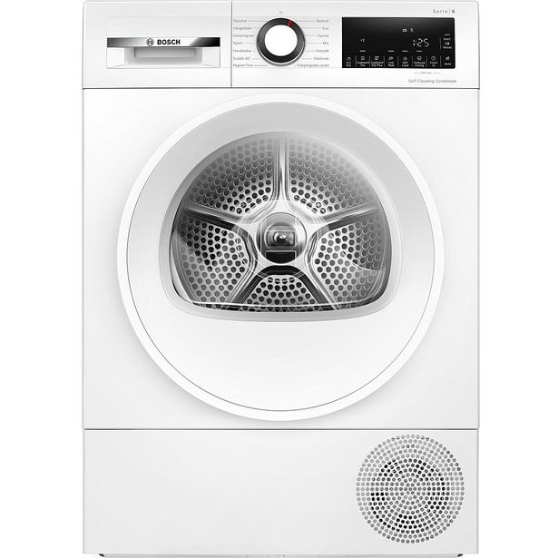 Lämpöpumppukuivausrumpu Bosch WQG245DLSN, 60cm, 9kg, valkoinen