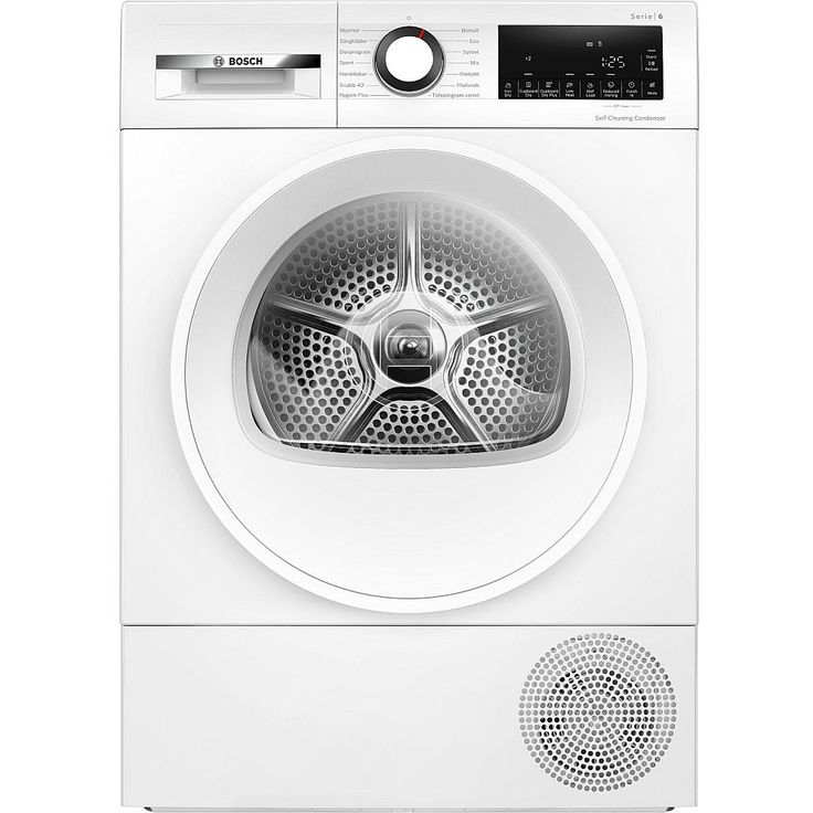Lämpöpumppukuivausrumpu Bosch WQG245DLSN, 60cm, 9kg, valkoinen